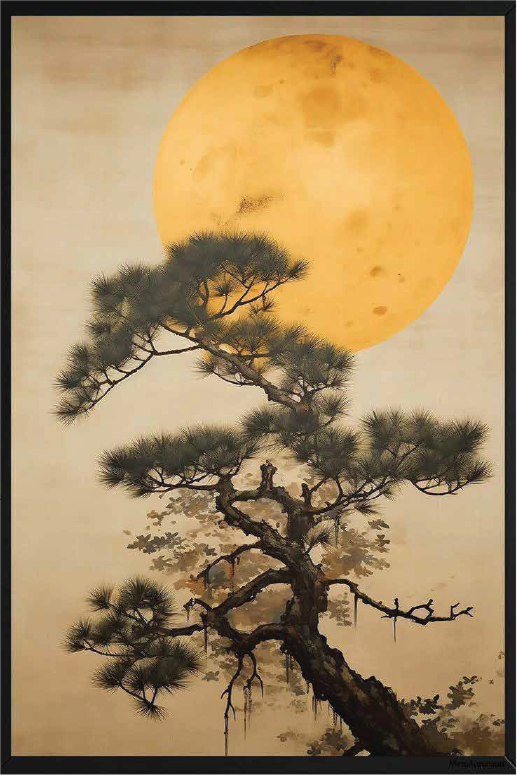 Krisumi Waterside Residences — pine and moon artwork