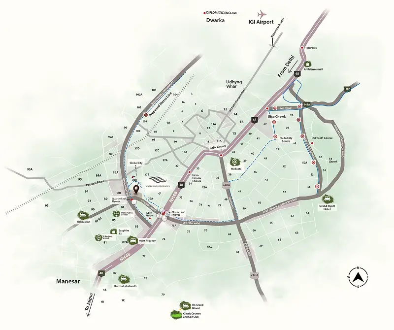 Krisumi Waterside Residences location map